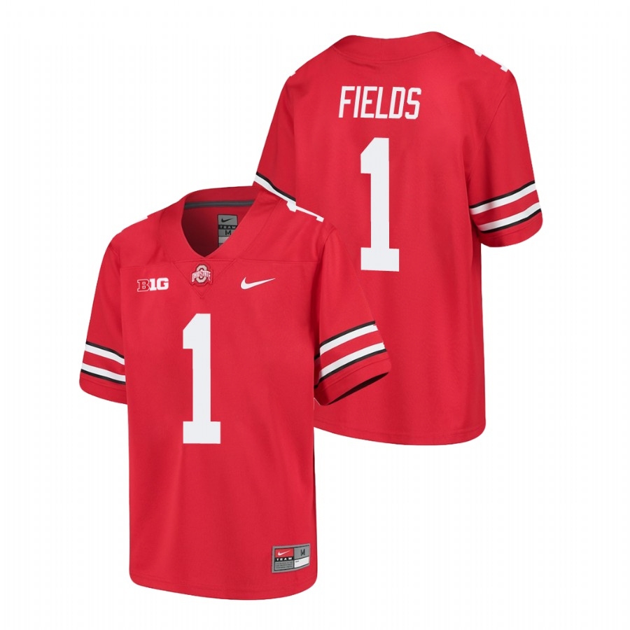 Ohio State Buckeyes Youth NCAA Justin Fields #1 Scarlet College Football Jersey PHS7249RA